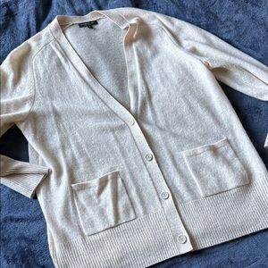 Banana Republic light tan Cashmere Cardigan Sweater